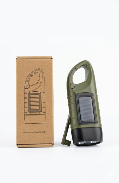 Linterna Dinamo (hand crank and solar Flashlight)