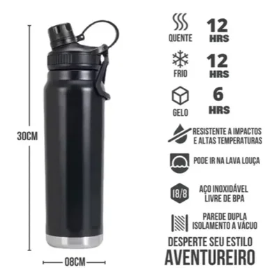 Termo Flip Straw - Acero Inoxidable 800ml - Botella Termica Agua Fria