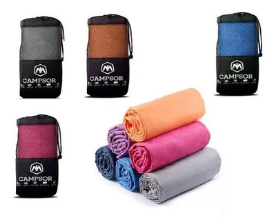 Toalla de Microfibra Ultraligera CampSOR – Secado Rápido y Pouch de Malla