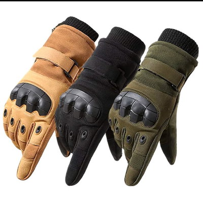 Guantes Tácticos de Combate Termicos con Polar y Protección de Nudillos Rígidos
