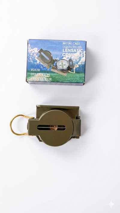 Brújula Táctica Militar Lensática – Metálica, de Precisión y Bañada en Líquido