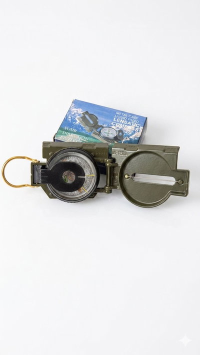 Brújula Táctica Militar Lensática – Metálica, de Precisión y Bañada en Líquido
