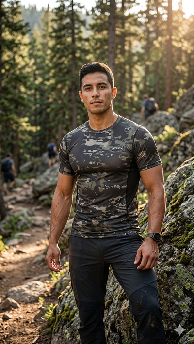 Remera Táctica de Compresión - Camuflaje "Night Ops"
