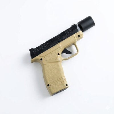 Encendedor Recargable Táctico Tipo Pistola Compacta - Tan/Black