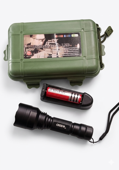 Linterna Táctica UltraFire C8: Potencia CREE Q5 y Estuche Rígido