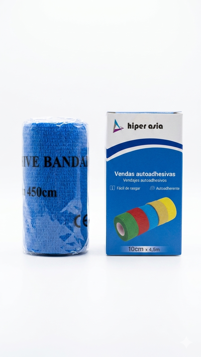 Venda Cohesiva Autoadherente - 10cm x 4.5m - Azul