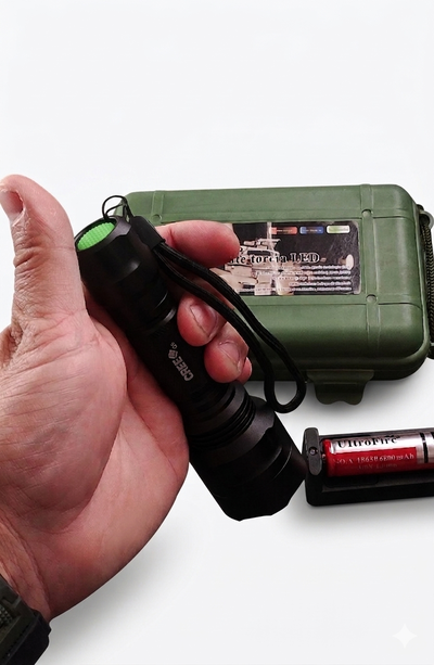 Linterna Táctica UltraFire C8: Potencia CREE Q5 y Estuche Rígido