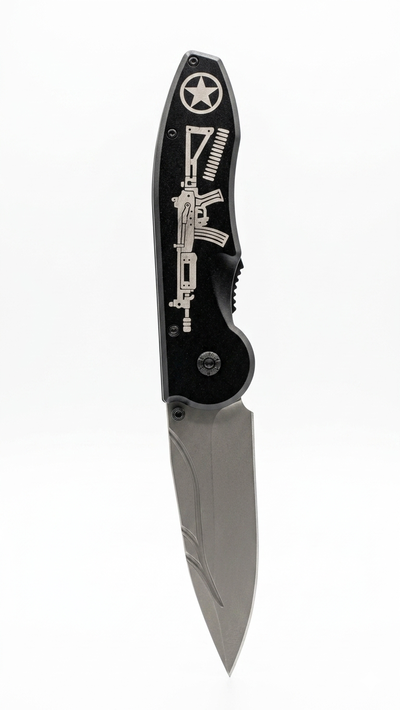 Navaja Táctica Plegable Estilo Militar con Grabado Exclusivo