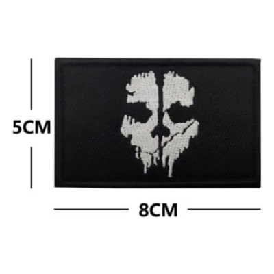 Parches Tacticos Airsoft Parche Airsoft Velcro Ghost Negro