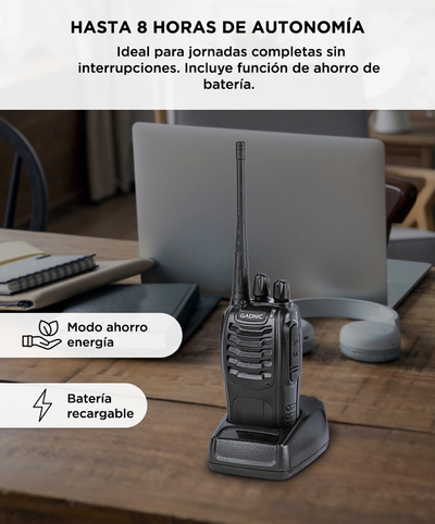 Handy Gadnic WK99U 5W 16 Canales UHF Hasta 1km Manos Libres Walkie Talkie