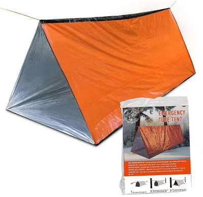 Carpa de Emergencia Tubular Isotérmica para Supervivencia (2 Personas) con Cuerda Paracord
