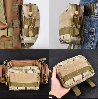 Pouch Táctico Multiuso MOLLE Camuflaje – Organizador de Cinturón y Mochila