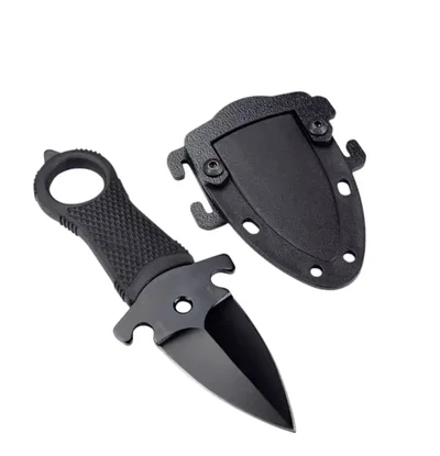 Cuchillo Daga Táctica De Cuello Neck Knife Con Funda Rígida