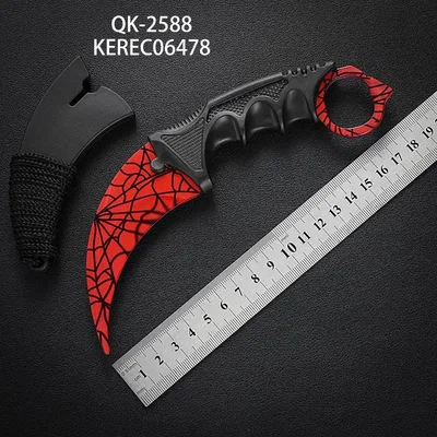 Cuchillo Táctico Karambit Con Funda Rígida Spider Red 