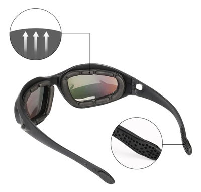 Lentes Daisy 4 En 1 Lentes Intercambiables Ciclismo Tiro Pesca