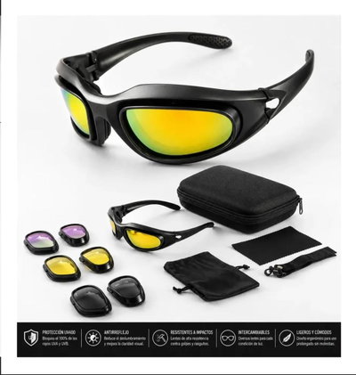 Lentes Daisy 4 En 1 Lentes Intercambiables Ciclismo Tiro Pesca
