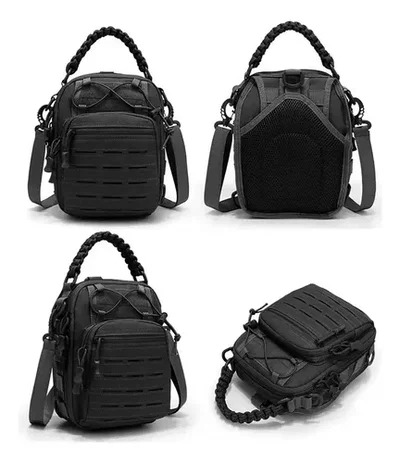 Bolso Táctico Bandolera EDC Multiuso con Sistema MOLLE Láser y Asa Paracord