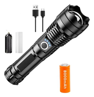 Linterna Táctica Profesional Led Potente Recargable + Batería + Zoom
