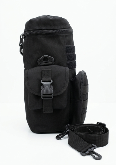 Bolso Matero Táctico Multiuso / Porta Termo con Sistema MOLLE - Negro
