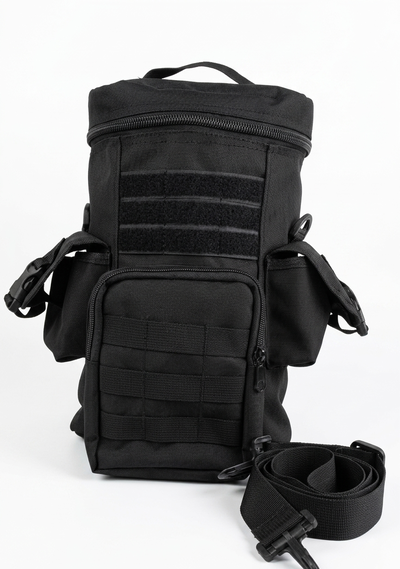 Bolso Matero Táctico Multiuso / Porta Termo con Sistema MOLLE - Negro