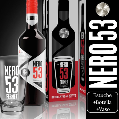 ESTUCHE FERNET NERO 53 + VASO NERO