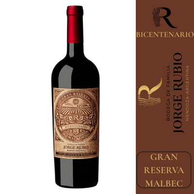 BODEGA JORGE RUBIO - LINEA GRAN RESERVA BICENTENARIO MALBEC ROBLE