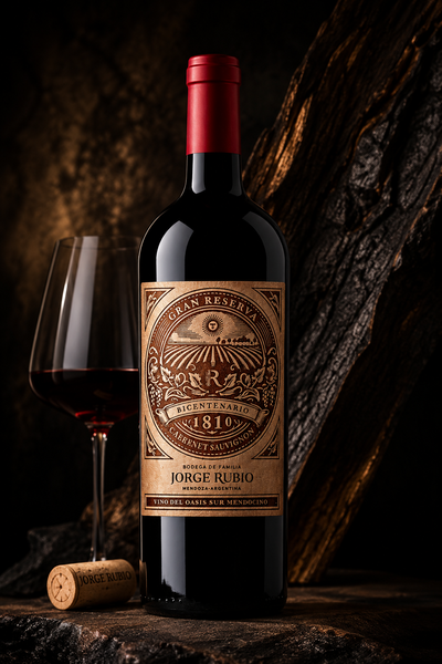 CAJA BODEGA JORGE RUBIO - LINEA GRAN RESERVA BICENTENARIO CABERNET SAUVIGNON ROBLE