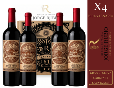 CAJA BODEGA JORGE RUBIO - LINEA GRAN RESERVA BICENTENARIO CABERNET SAUVIGNON ROBLE