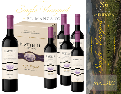 CAJA BODEGA PIATTELLI - LINEA MENDOZA - SINGLE VINEYARD MALBEC
