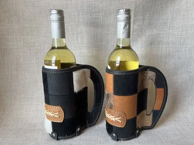 Porta vino de cuero