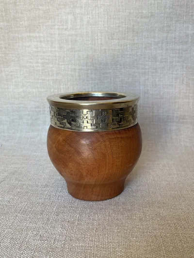Mate imperial de madera con alpaca