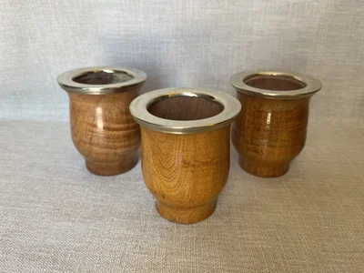 Mate camionero de madera con alpaca