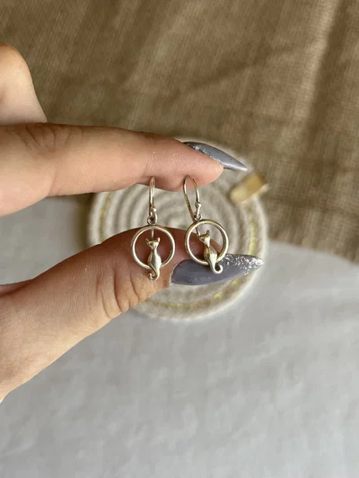 Aros gatito colgante