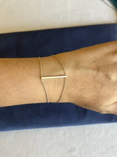Pulsera doble con barrita