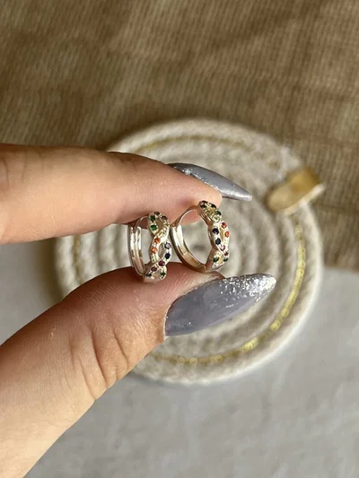 Aros argollita brillitos entrelazados