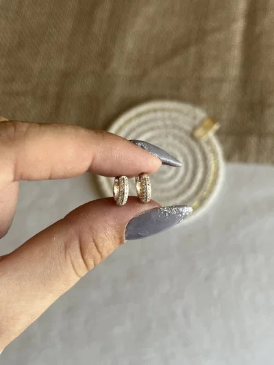 Aros argollitas mini con brillos