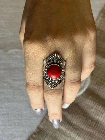 Anillo Importante Coral