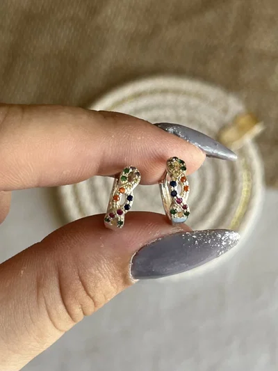 Aros argollita brillitos entrelazados