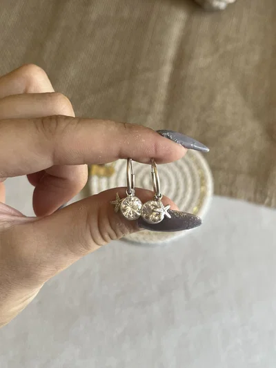 Aros argollitas con cúbic colgante
