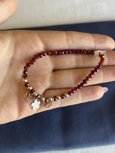 Pulsera elástica, con cristales y dijes