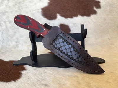 Cuchillo Cordillera 13 cm micarta roja
