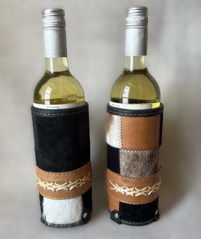 Portavino de cuero