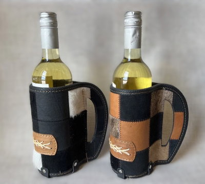 Portavino de cuero