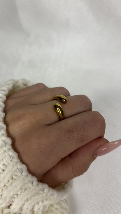 Anillo Golden Edge - Acero Blanco 