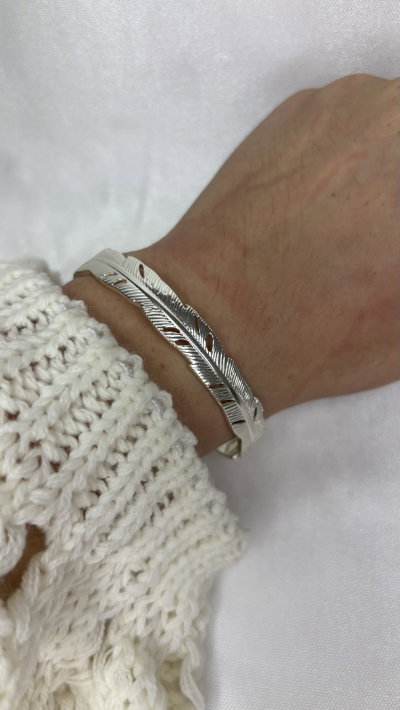 Brazalete Hoja Alba (regulable) - Acero Blanco 