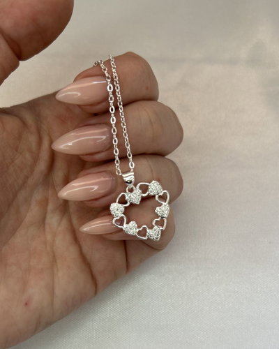 Collar Love Frame - Acero Blanco 
