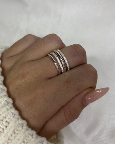 Anillo Quadra Glow - Acero Blanco 