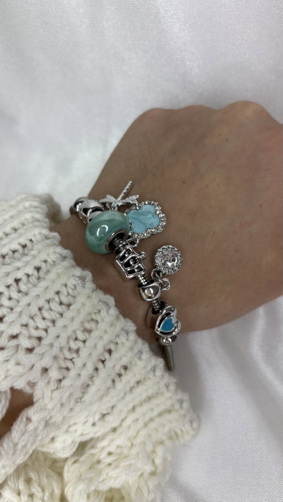 Pulsera Charms Aqua - Acero Quirúrgico 