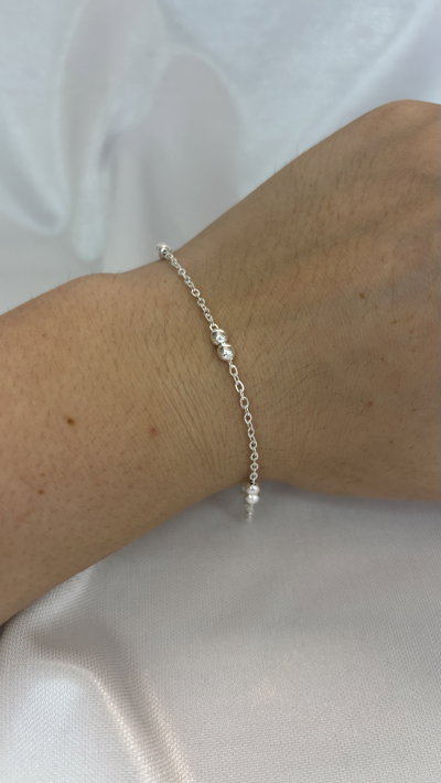 Pulsera Silver Dots - Acero Blanco 