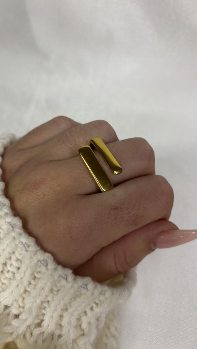 Anillo Dual Power - Acero Dorado 